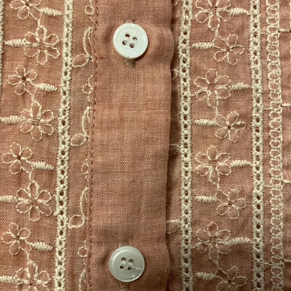 ZARA Malina Coquette Embroidered Pink White Floral Midi Dress 100% Cotton SZ S - Picture 5 of 12